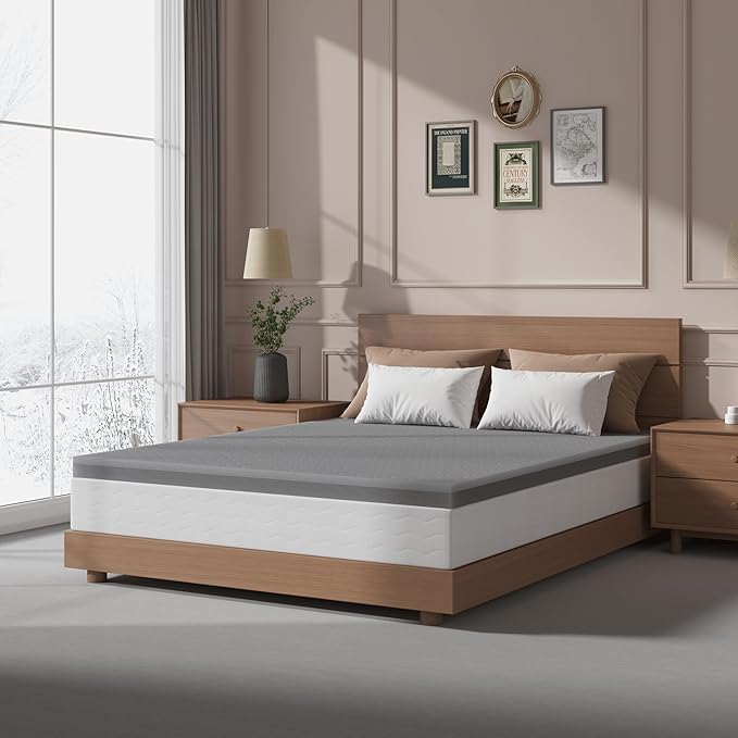 Sleepmax Extra Firm Mattress Topper Full Size 4 Inch - Extra Hard Memory Foam Bed Topper Pressure Relief - Cooling High-Density Foam Mattress Pad - No Odor, CertiPUR-US Certified, Back Side Sleepers