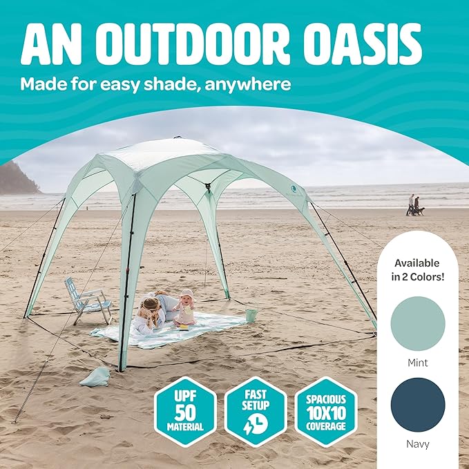 Pop Up Sun Canopy Shelter - Lightweight, Portable Outdoor Shelter with UPF 50+ Sun Protection & Easy Setup - Stable for Windy Conditions, Ideal for Beach, Picnic, Camping & More (Blue)