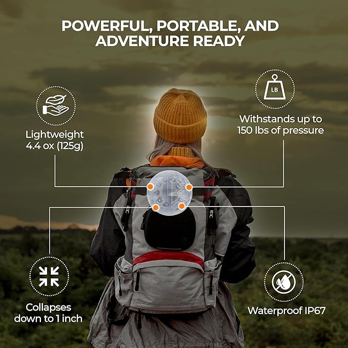 ByteX Solar Rechargeable Inflatable LED Lanterns 90 Lumens, Waterproof, USB Charging, Ideal for Camping, Backpacking, Emergencies, Lightweight, Portable, Durable Lanterns for Outdoor Adventures