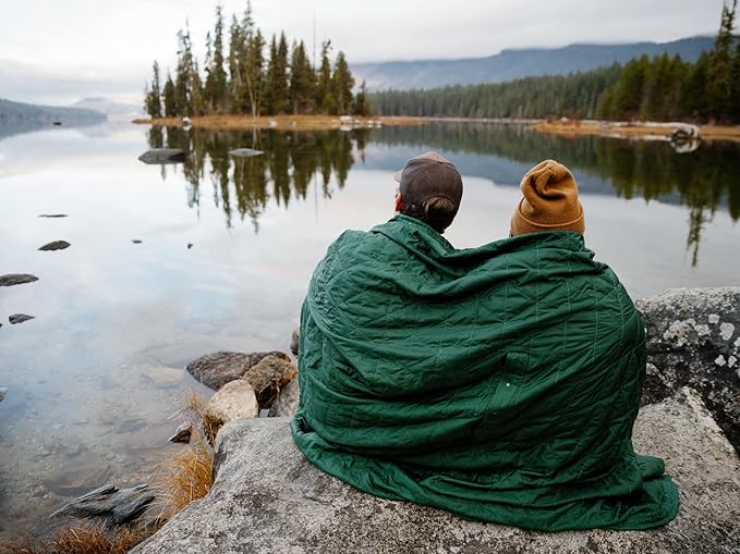 KAMMOK Mountain Blanket - Ultra-Plush Fleece, Water Resistant, Portable, Durable, Indoor/Outdoor Camp Blanket (84 in × 50 in) - Ember Orange