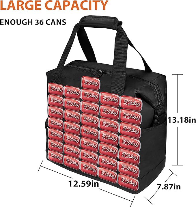36 Cans Backpack Cooler, Leakproof Collapsible Soft Camping Insulated Cooler Bag, Waterproof Durable Cooler Backpack for Travel, Camping
