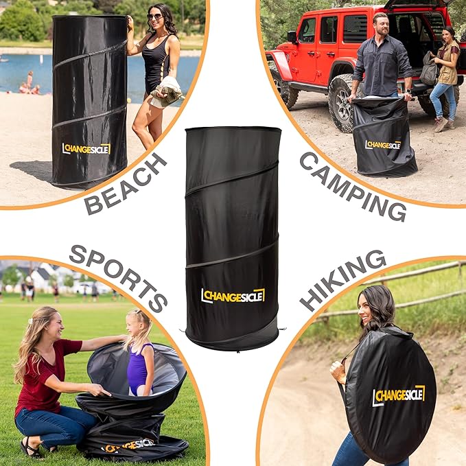 Pop Up Changing Tent with Floor for Beach, Car & School Sports – Collapsible Portable Privacy Tent for Camping – Tall, Waterproof, Foldable, Compact Dressing Room Tube