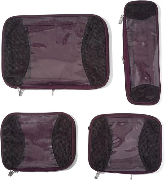 Baggallini Compression Cube 4-piece set - Lightweight Compression Packing Cubes for Travel