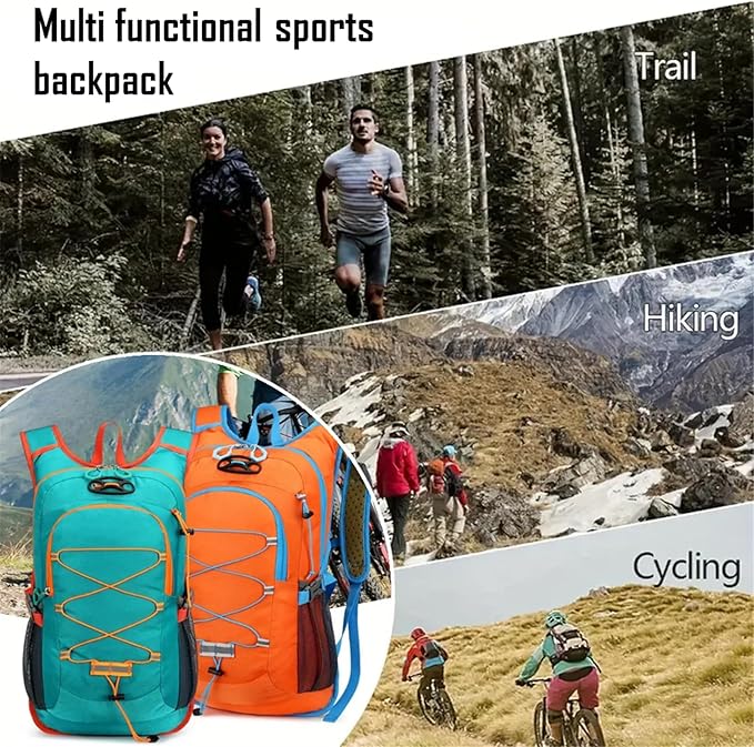 Outdoor Hydration Pack with 2L Water Bladder,Lightweight Running Backpack,Large Capacity Cycling Backpack,Daypack for Hiking Trail,Camping Backpack for Women Men