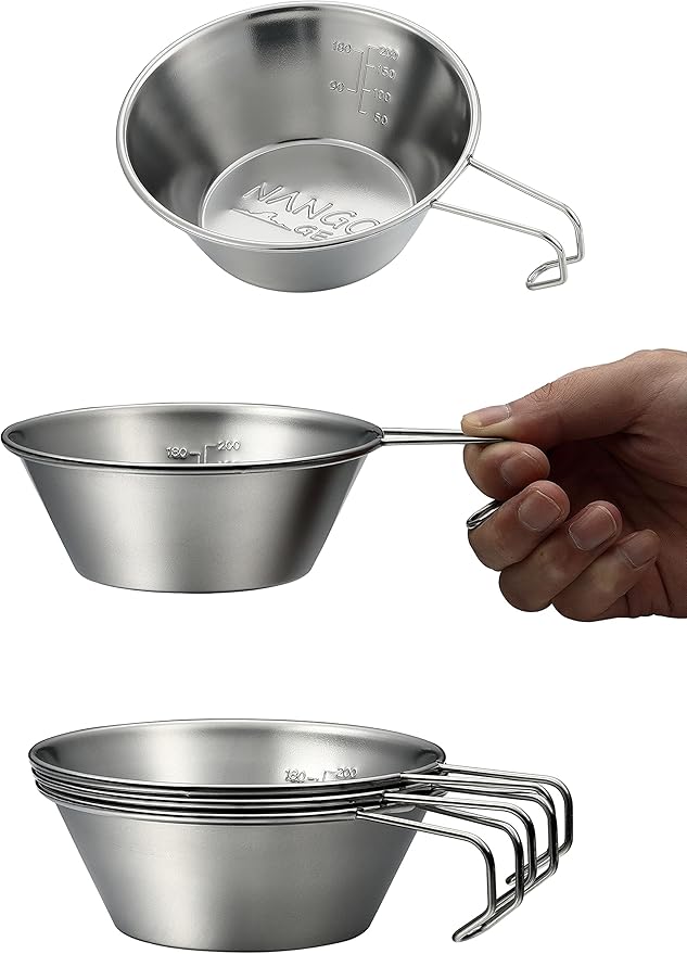 NANGOGEAR 3pcs Set Stainless Steel Camping Sierra Cup 310ml (21111)