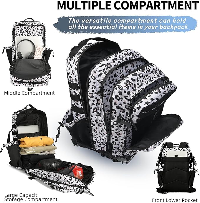 gracedon 35L Military Tactical Backpack with Molle System for Women Men Assault Pack Daypacks for Gym Outdoor Backpacks (Neopard)