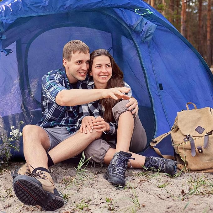 4 Person Easy Pop Up Tent, Waterproof, Automatic Setup,2 Doors-Instant Family Tents for Camping, Hiking & Traveling