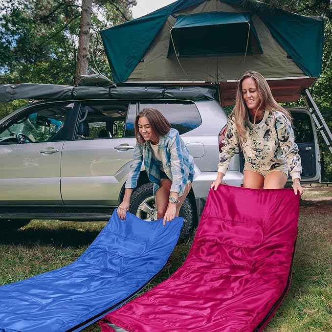 Tudomro 2 Pcs Camping Sleeping Bag for Adults, Lightweight Packable Waterproof Camping Gear Equipment to Keep Warm for Spring Summer Fall Indoor Outdoor Backpacking Hiking Travel