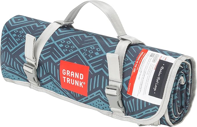 GRAND TRUNK Meadow Mat Large - Waterproof Outdoor Blanket for Picnic, Beach & Camping, Stakes Included (Blue Nile)