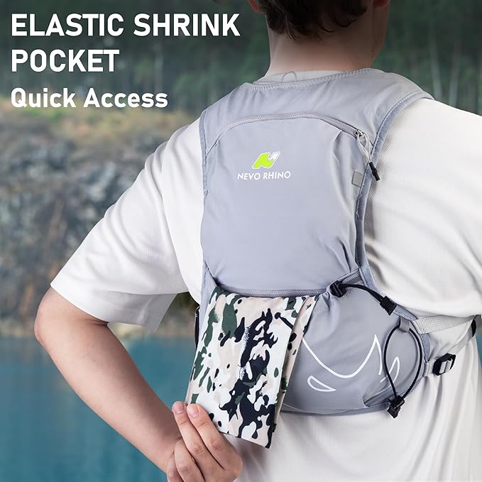 N NEVO RHINO Small Running Vest for Women Men, Lightweight Hydration Vest with Water Bladder 1.5 Liter, Hydration Backpack for Trial Hiking Cycling Jogging