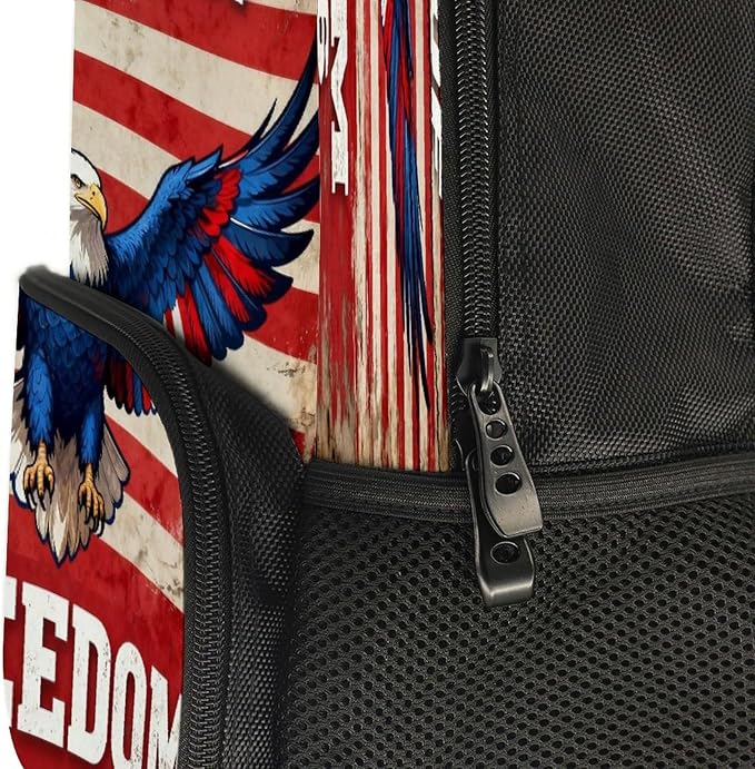 Men Women Polyester 250th Anniversary 1776-2026 Patriotic Eagle Art Daypack Bookbag Big Capacity Shoulder Bag With Padded Straps for Climbing Travel Walking Cycling