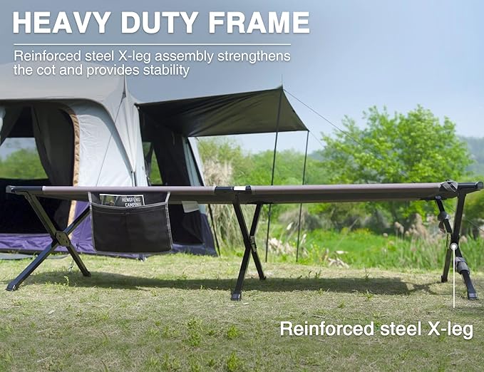 EVER ADVANCED 2 Pack Extra Wide Camping Cot for Adults Oversized XXL Sleeping Cots Folding Cot Bed with Carry Bag, 84.3" L x 41.9" W, Support to 550 lbs