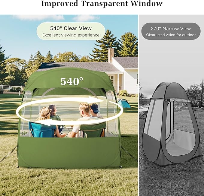 Sports Tent, Portable & Foldable Pop Up Tents Shelter with Carry Bag, Instant Weather Proof Clear View Bubble Tent for Fishing, Camping, Watching Sports Events