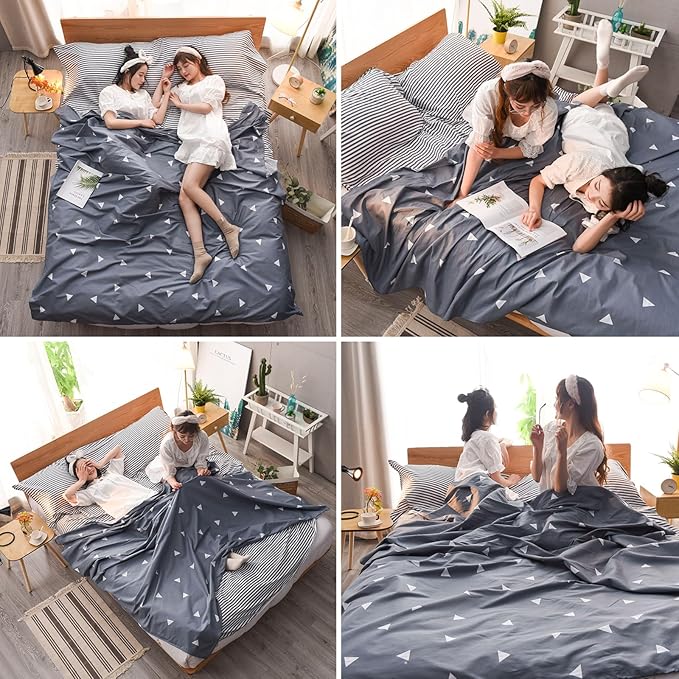 TRIWONDER Sleeping Bag Liner Cotton Camping Travel Sheet Sleep Sack Adult for Hostels Outdoor Picnic Planes Trains