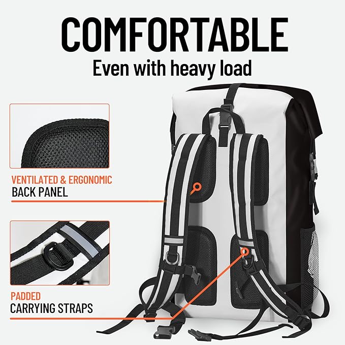 Waterproof Dry Bag Marine Dry Bags for Kayaking Hiking Skull Sunflower Black Backpack Roll-Top Closure Bag - Backpack Waterproof Phone Case 5L