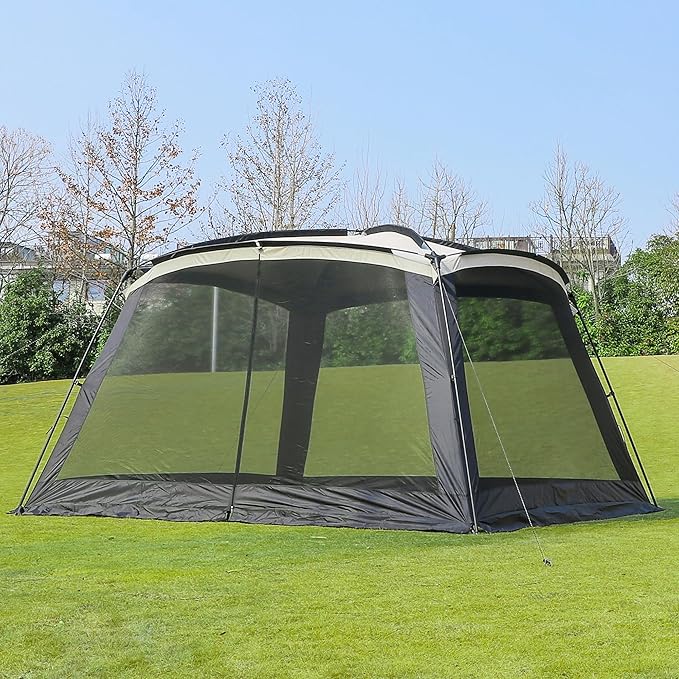 Screen House Room 11x11 Ft Mesh Net Tent Canopy Shelter Gazebo, Easy Setup & Waterproof & Sunshade, Suitable for Camping Trip, Backyard, Beach, Picnic