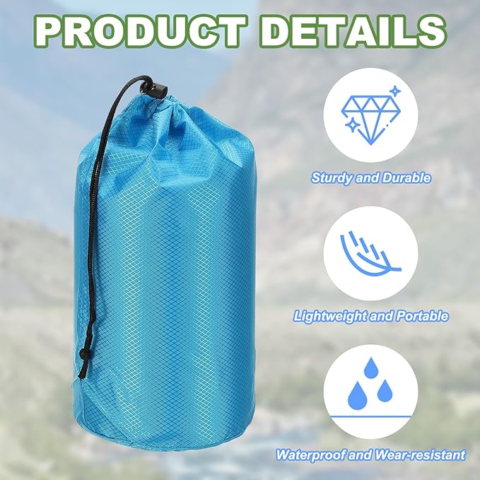 PATIKIL Stuff Sacks, Waterproof Outdoor Storage Sack Portable Drawstring Dust Flap Bag for Camping
