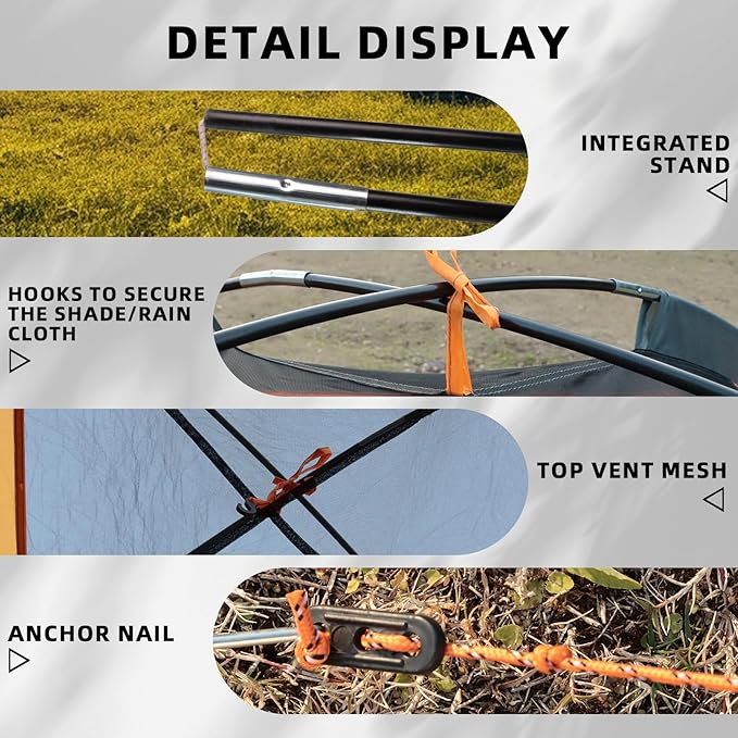 2-3 Person Backpacking Tent, 3-4 Season Lightweight Waterproof Tents with Two Doors for Outdoor Camping, Hiking, Family Beach Hunting Travel