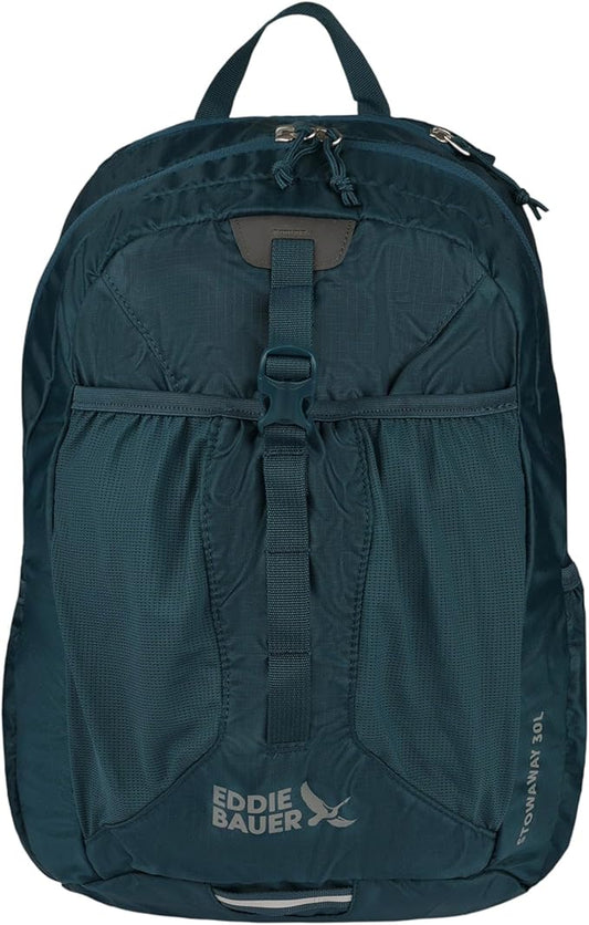 Eddie Bauer Stowaway Packable Backpack | Travel | Outdoor | Lightweight | Foldable | Durable | Ripstop Polyester | 30L - Marine