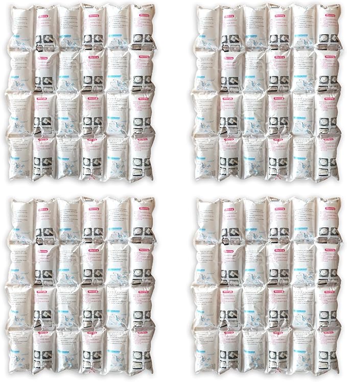 RAINBOW Dry Ice Packs for Shipping Long Lasting, Reusable Cold Ice Pack Sheets for Lunch Box, Flexible Dry Ice Packs for Coolers, Dry Ice for Shipping Frozen Food, 24 Ice Cells Each Sheet, 4 Sheets