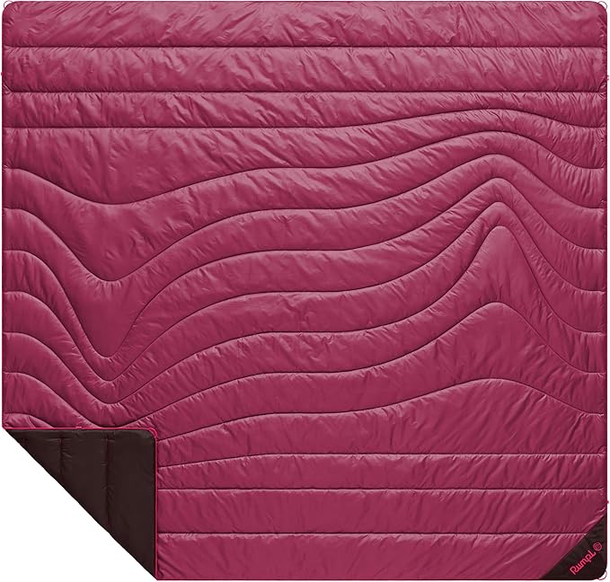 Rumpl Original Puffy Blanket - Warm Puffy Camping Blanket, 100% Recycled Polyester Insulation, Lightweight, Packable, Water-Resistant, Outdoor Puffer Blanket, 84"x80", Cactus Flower
