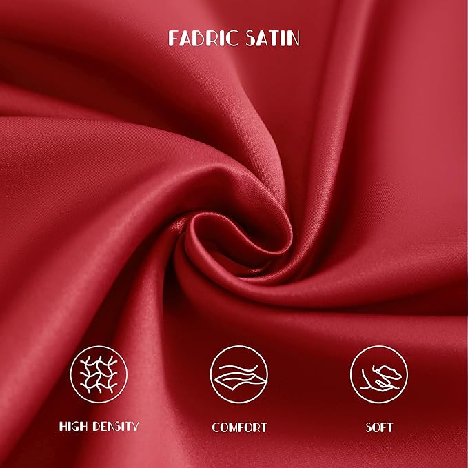 NTBAY Zippered Silk Satin Toddler Pillowcases - 2 Pack Hidden Zipper 13x18 Pillowcases - Luxury and Silky Baby Travel Pillow Covers, Red