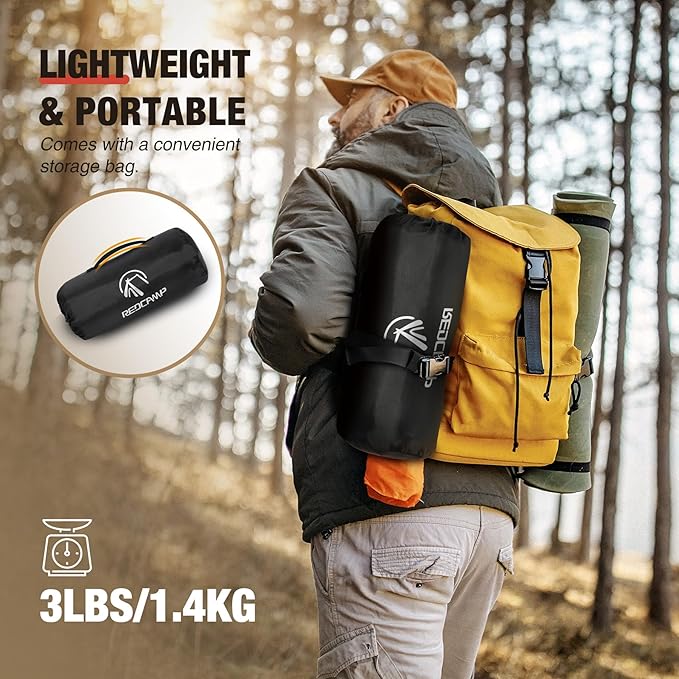 REDCAMP Extra Large Waterproof Stadium Blanket for Cold Weather, Soft Warm Fleece Camping Blanket Windproof for Camping, Hiking, Traveling, Picnic Sports, 79"x 79" Red and Black Grid