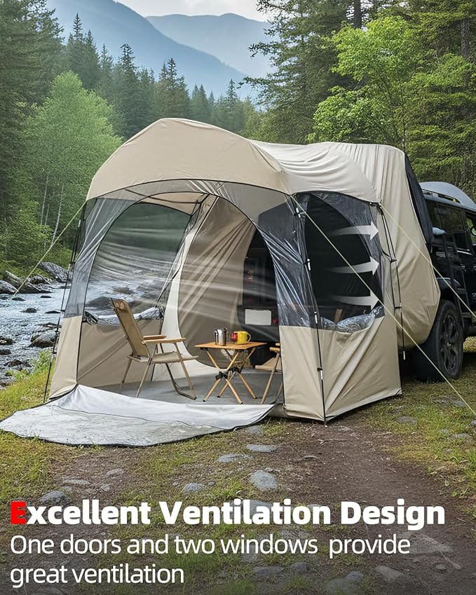 Abahub Clear Bubble SUV Tent for 1-4 Person, Clear Car Tent with Waterproof Rainfly, Outdoor SUV Winter Tent with Carry Bag for Family Camping