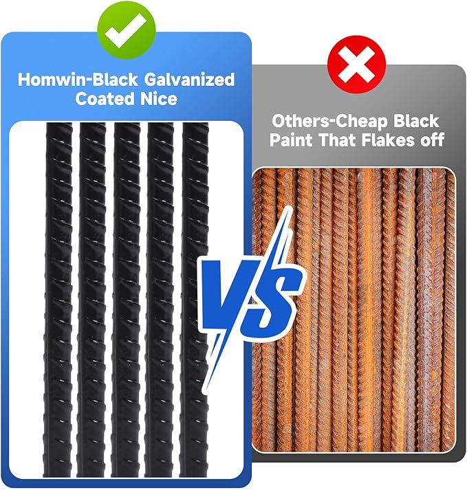 Rebar Stakes 12 inches 34-Pack Ground Stakes Heavy Duty J Hook Tent Stakes for Outdoor Decorations and Inflatables, Metal Yard Stakes for Fencing and Gardening, Gazebo and Swing Set Anchors