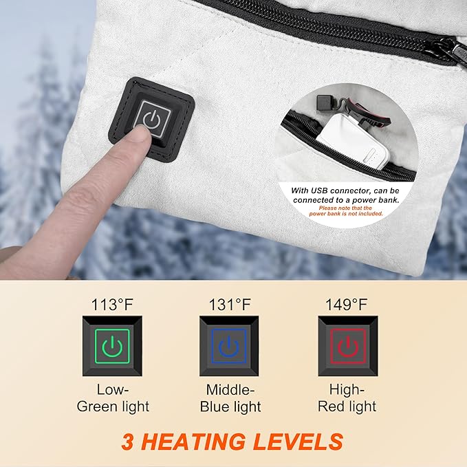 Inflatable Sleeping Pad Heating Cover,Heated Covers for Memory Foam Camping Mattress Pad,Outdoor Sleeping Pad, 78 * 28 * 5in (Only Heated Cover)