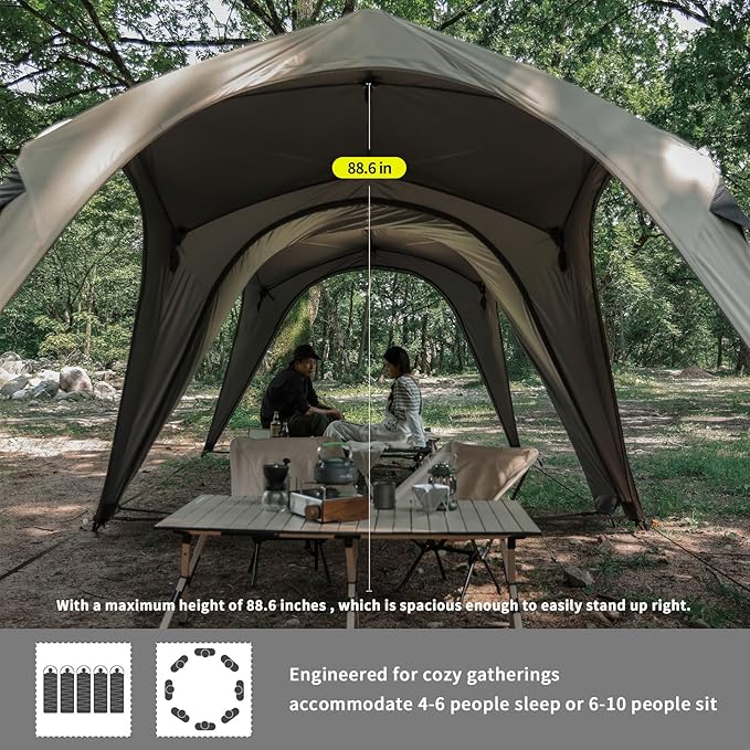 Camping Sun Shelter Easy Setup Instant Canopy Automatic Pop up Tent for Camping Tent for Family Outdoor Picnics