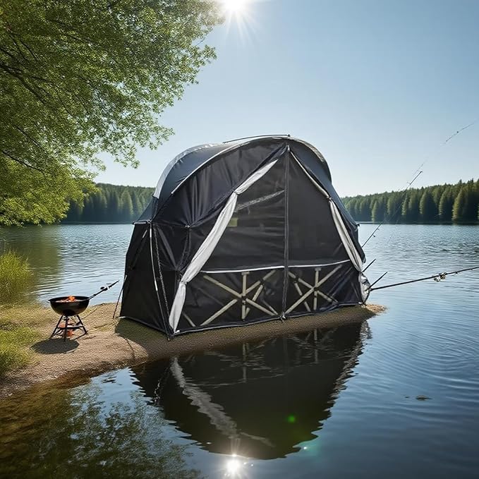 1 Person Cot Tent with Breathable Mesh Door and Screen Windows – Easy to Put Together, All-Weather Shelter for Camping & Backyard, Without Bed