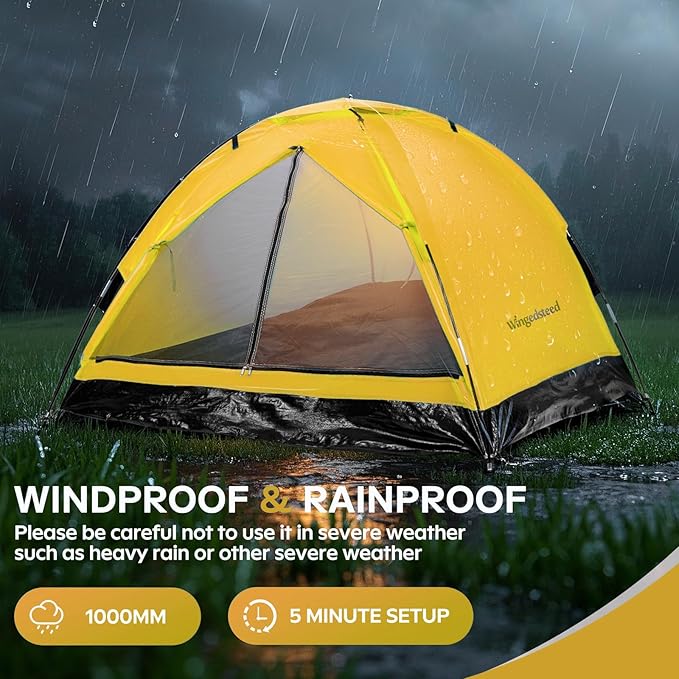 1-2 one Person Two Persons Small Camping Tents for Hiking with rainfly, Esay Set up Dome Tent with Carrying Bag,Basic Portable Camping Small Tents for Backpacking