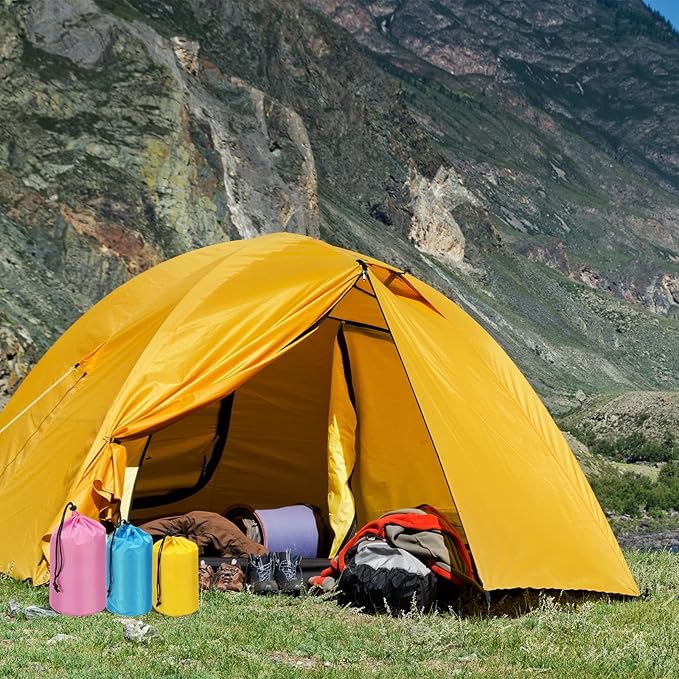 PATIKIL Stuff Sacks, Waterproof Outdoor Storage Sack Portable Drawstring Dust Flap Bag for Camping