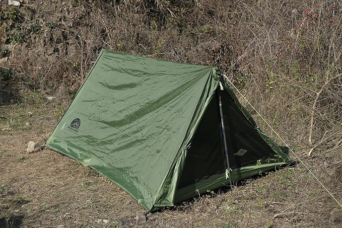2-Person Trekking Pole Tent for Backpacking - Ultralight A-Frame Backpacking Tent, Two Person Waterproof Hiking Tent for Camping, Lightweight Camping Tent for Scouts, Trekker (No Poles)