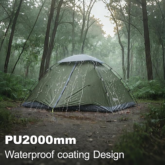 Camping Tent, 1/2 Person Tent, Lightweight Waterproof Backpacking Tent, 5-Minute Setup Outdoor Tent with Carry Bag, Ideal for Camping Hiking