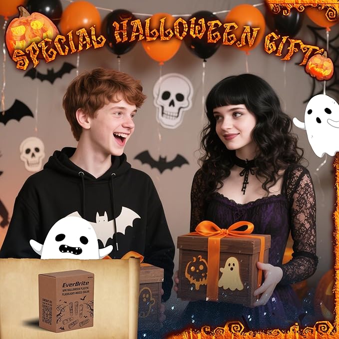 EverBrite 6-Pack LED Flashlights Halloween Gifts, Mini Flash Lights Handheld Torch with Lanyard, 18 AAA Batteries Included, Mixed Color