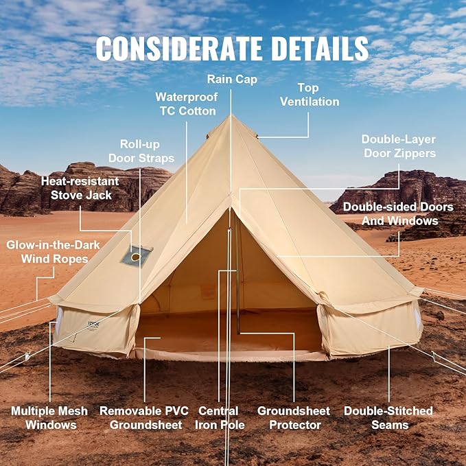 VEVOR Tents Canvas Bell Tent