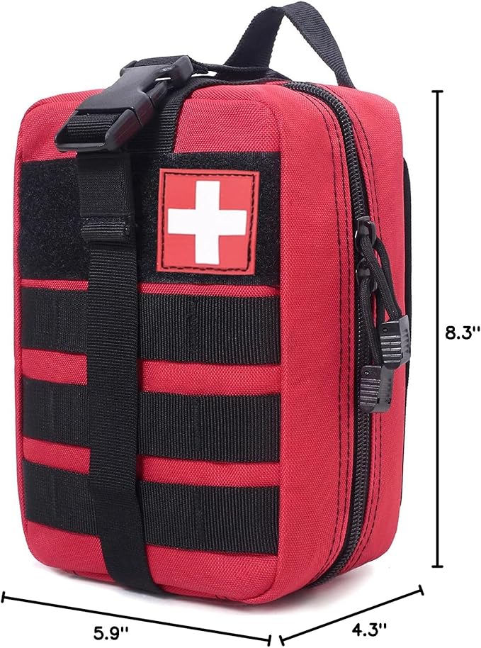 Molle Pouch, Sturdy 600D Nylon Tactical Medical Pouch,Rip-Away EMT First Aid Pouch (Bag Only)