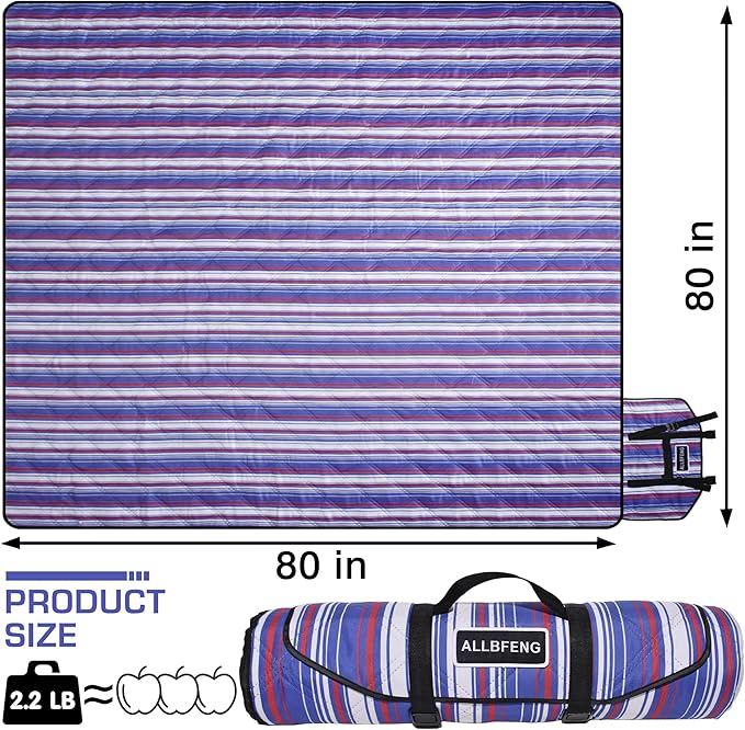 Large Picnic Mat, Outdoor Camping Mat, Tent Mate. Easy to Carry and Store, Water-Resistant, Dust-Proof Sand-Proof, Machine Washable. Thickened. For Picnics, Lawns, Concerts, Outdoor Adventures.