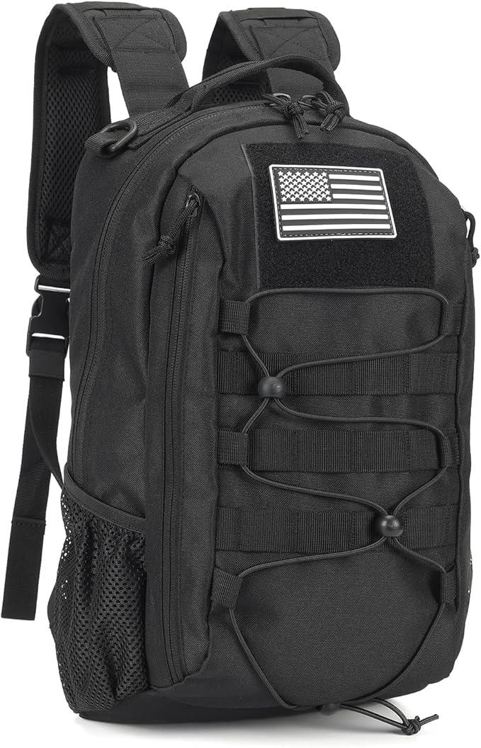 BAIXINGBAGS 20L Mini Small tactical backpack for men, MOLLE System Daypack black gym hunting backpack Comfortable for Hiking Camping