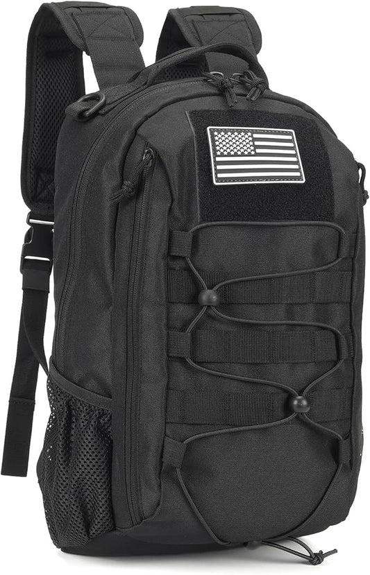 BAIXINGBAGS 20L Mini Small tactical backpack for men, MOLLE System Daypack black gym hunting backpack Comfortable for Hiking Camping