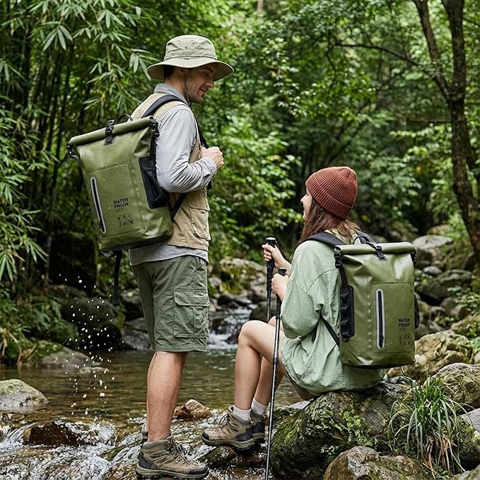 Dry Bag Waterproof 25L-Floating&Lightweight Bags for Women Waterproof Backpack for Kayaking, Boating, Fishing,Paddle boarding, Camping, Hiking,Roll-Top Seal&Adjustable Shoulder Straps