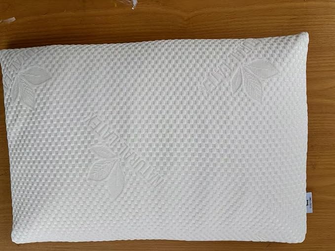 SUQ I OME Slim Sleeper -Thin Latex Pillow for Sleeping,Dunlop Low Profile Ultra Thin for Stomach, Back, or Side Sleepers, Firm, 23x15.7x2.7 inch,Cube White