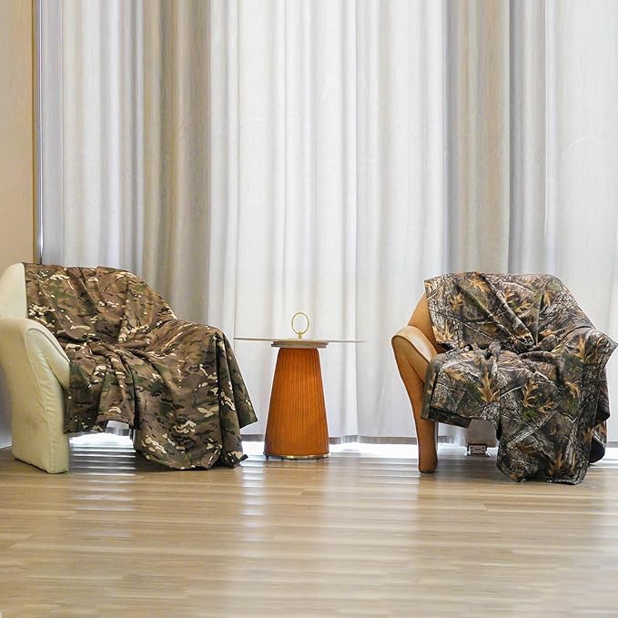 LOOGU Camo Blanket Waterproof Insulation Poncho Liner for Outdoor Camping, Hiking, Hunting, Survival, Backpacking, Picnicking