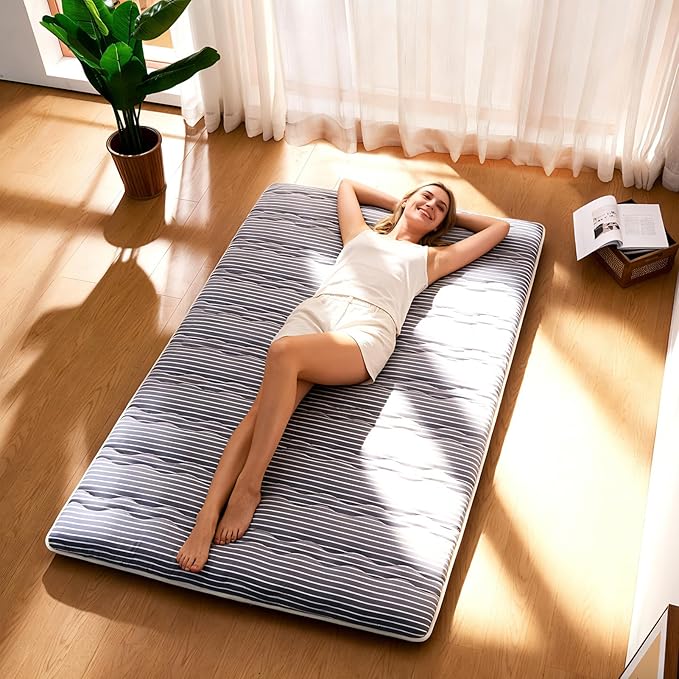 Premium Foam Japanese Floor Mattress Futon Mattress,100% High Density Comfortable Foam, Thicken Tatami Mat Sleeping Pad, Ideal for Comfort and Support, Queen (80" X 60")