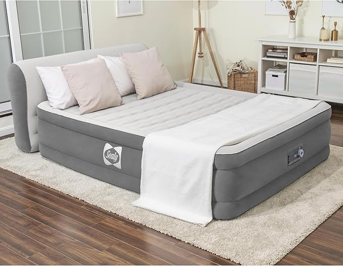 Sealy Tritech Airbed Queen 31" Headboard Built-in AC Pump