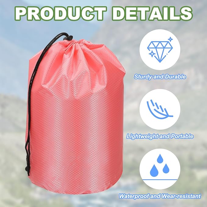PATIKIL Stuff Sacks, Waterproof Outdoor Storage Sack Portable Drawstring Dust Flap Bag for Camping