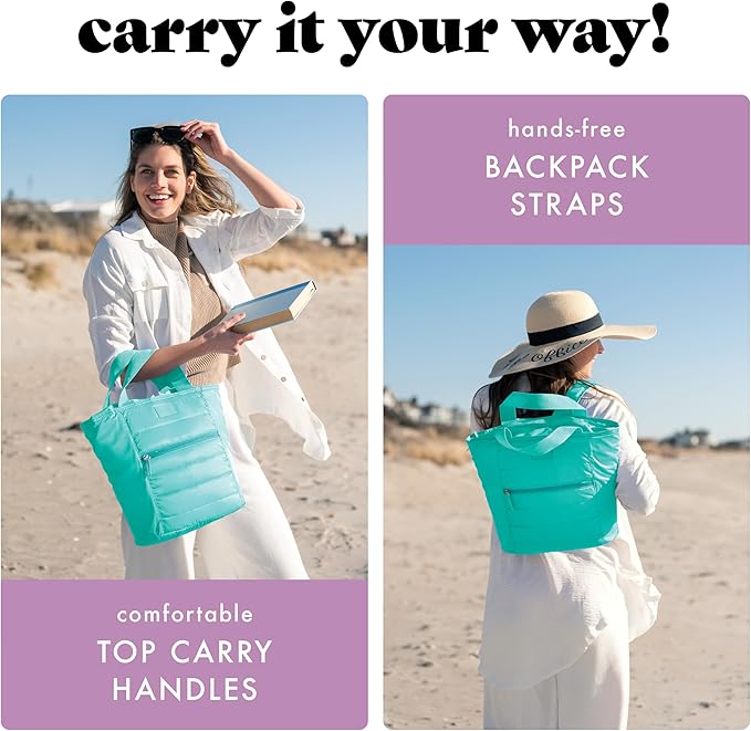 Fit & Fresh Carefree Cooler Collection – Insulated, Leakproof, Water-Resistant Tote & Mini Sling Bag for Summer Pool & Travel