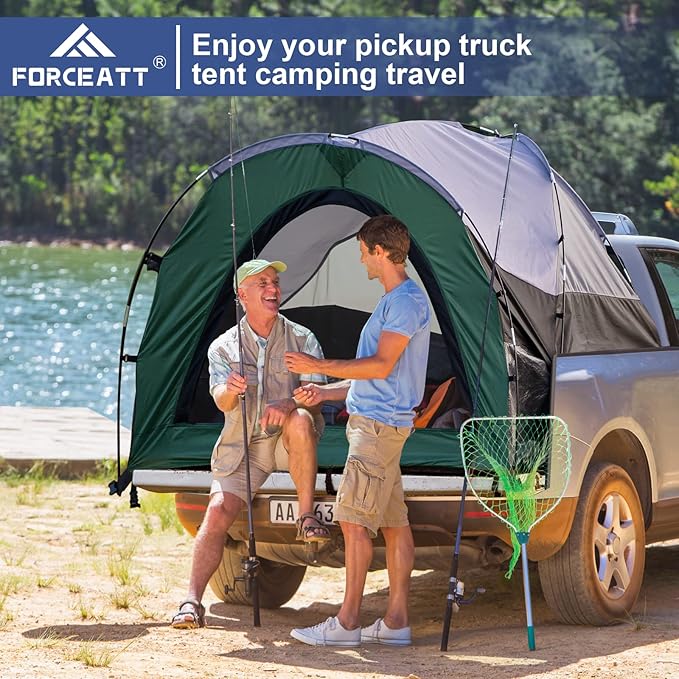 Forceatt Truck Bed Tent, Fits 5’-6.5’ , Waterproof PU2000mm Pickup 6.5 Foot Bed, Easy Setup 2 People Portable Truck Tents for Camping, Hiking, Fishing
